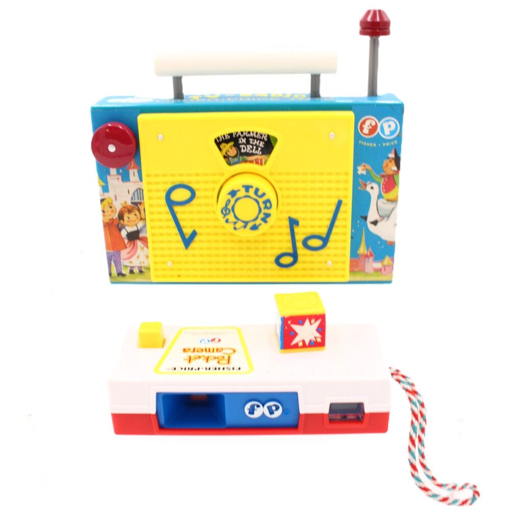 Fisher-Price Reproduction Toy Lot Pocket Camera TV Radio Music Box Reissue